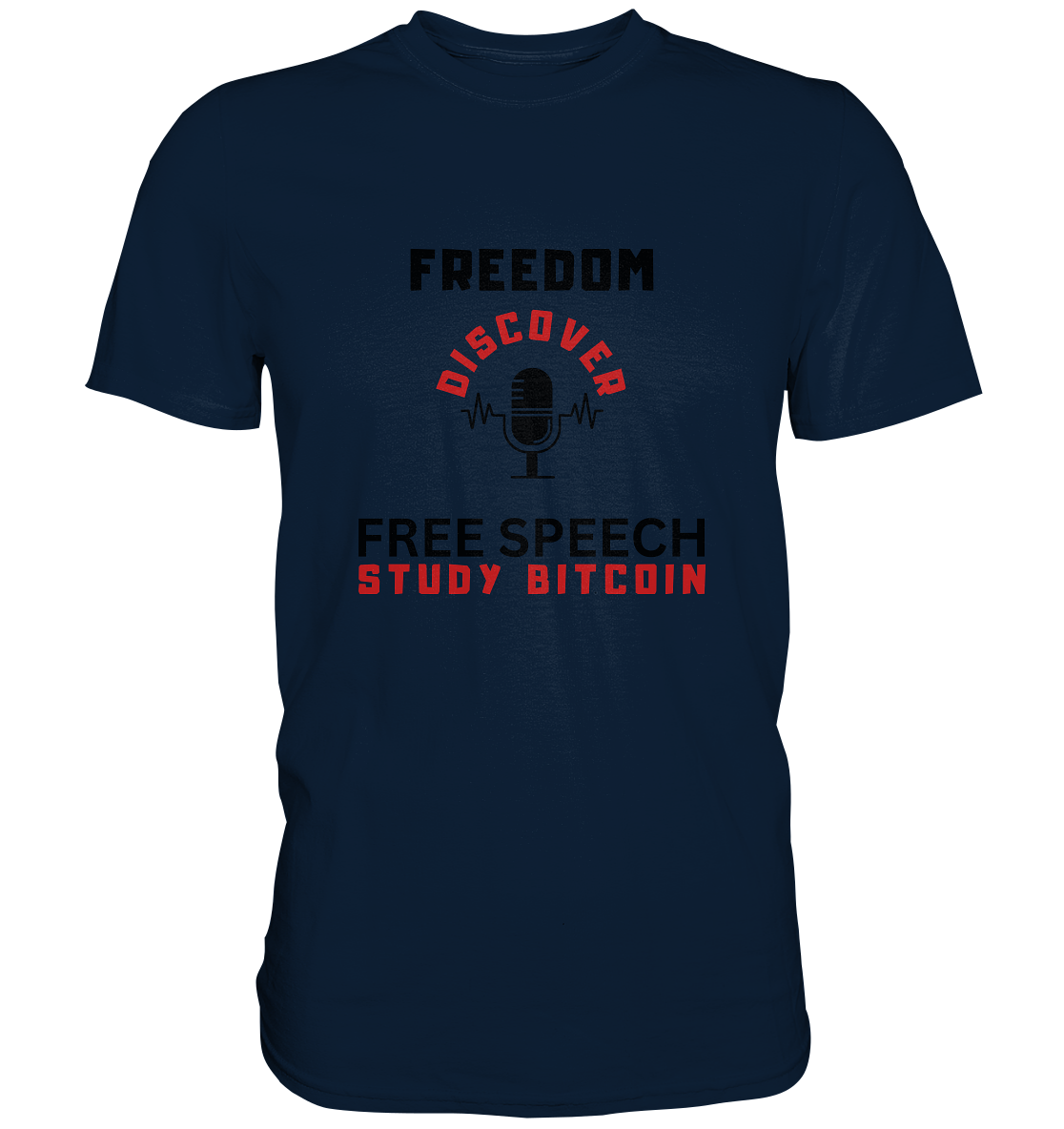FREEDOM (Mikrofon) DISCOVER FREE SPEECH, STUDY BITCOIN - LADIES COLLECTION 21% automat. Rabatt bis zum Halving 2024  - Premium Shirt