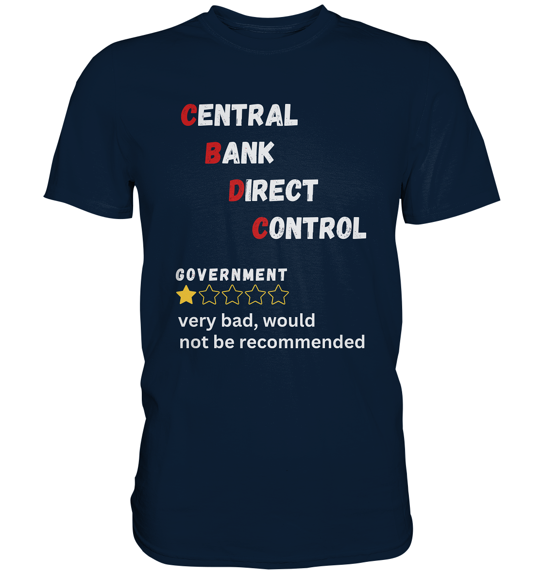 CENTRAL BANK DIRECT CONTROL - GOVERNMENT...not be recommended - STUDY BITCOIN  - Premium Shirt
