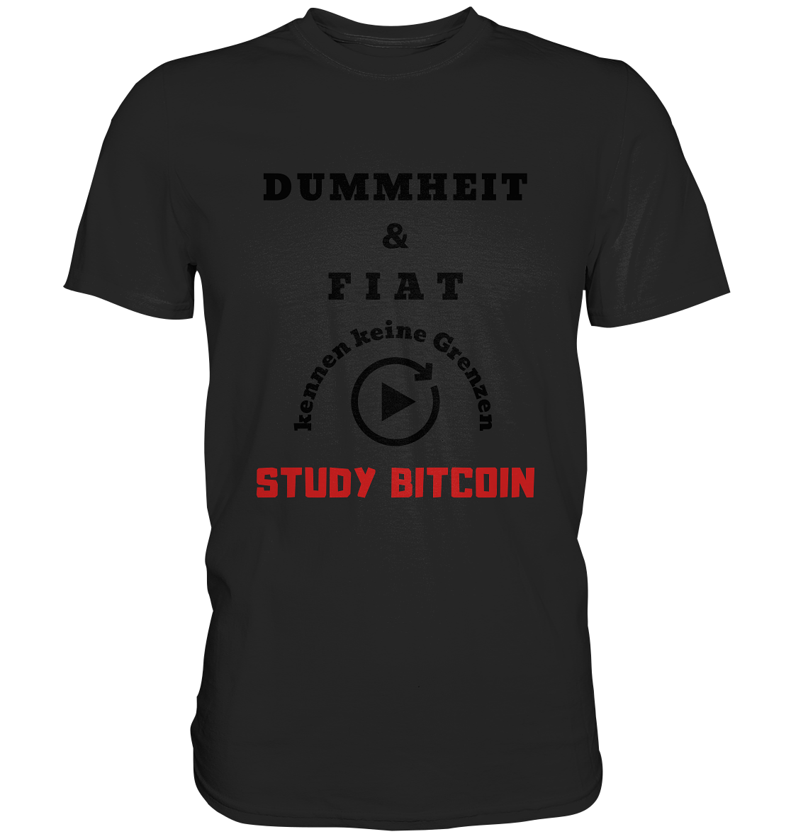 DUMMHEIT UND FIAT KENNEN KEINE GRENZEN - STUDY BITCOIN (ROT) # ENDLOS-PLAYBUTTON - Ladies Collection 21% Rabatt bis zum Halving 2024 - Premium Shirt