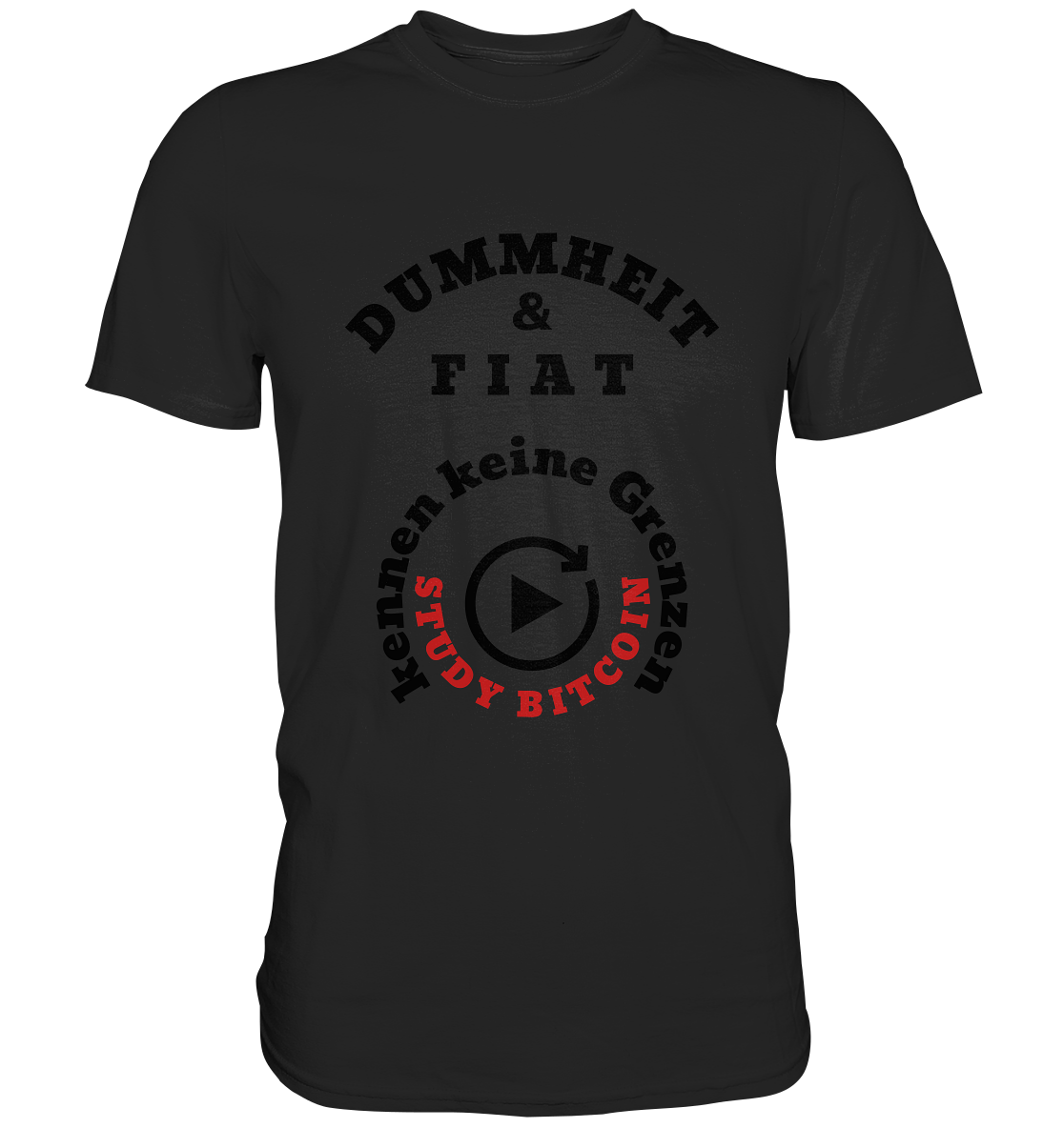 DUMMHEIT & FIAT kennen keine Grenzen - STUDY BITCOIN (rund in rund) # ENDLOS-PLAYBUTTON - Ladies Collection 21% Rabatt bis zum Halving 2024  - Premium Shirt