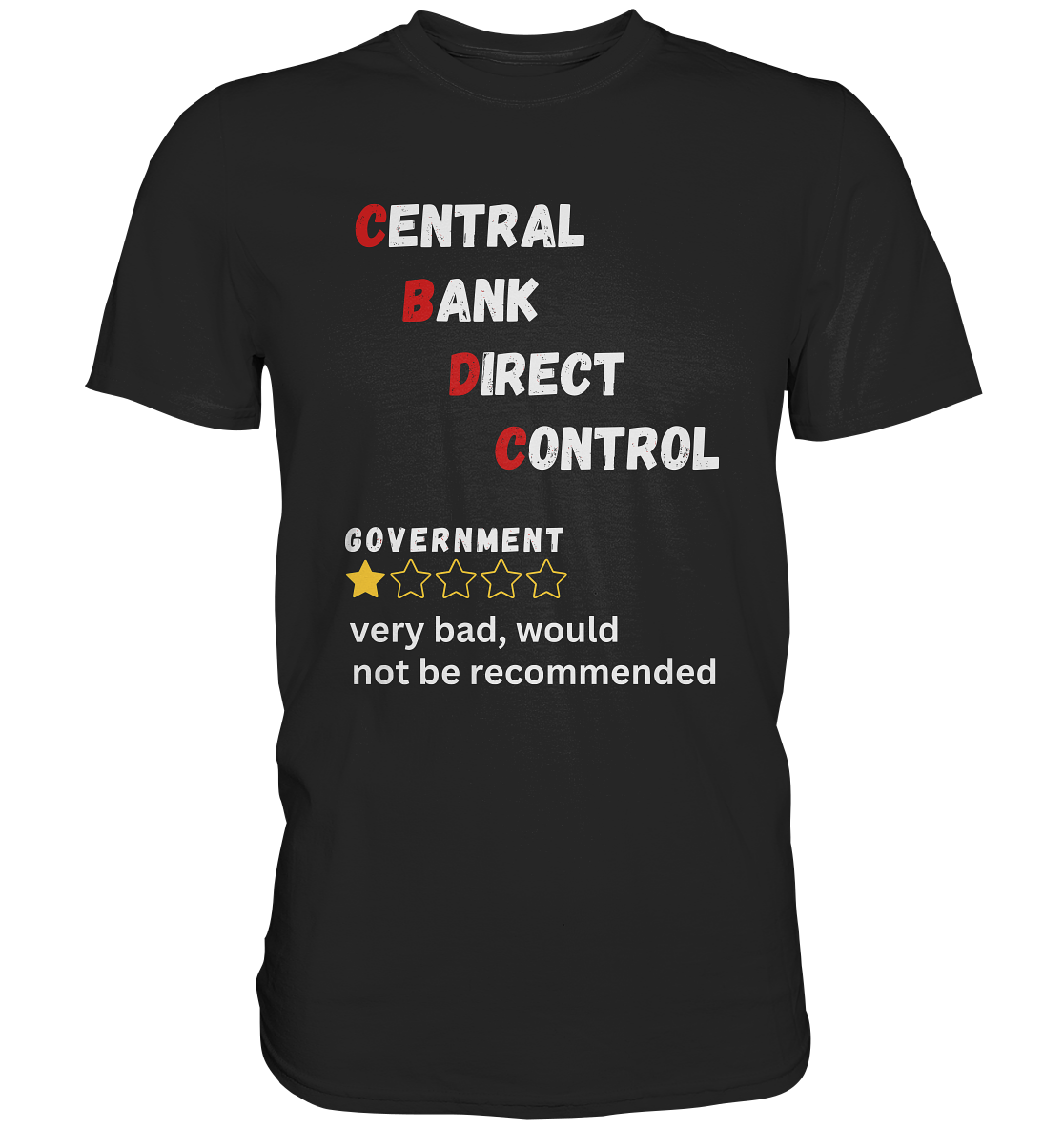 CENTRAL BANK DIRECT CONTROL - GOVERNMENT...not be recommended - STUDY BITCOIN  - Premium Shirt