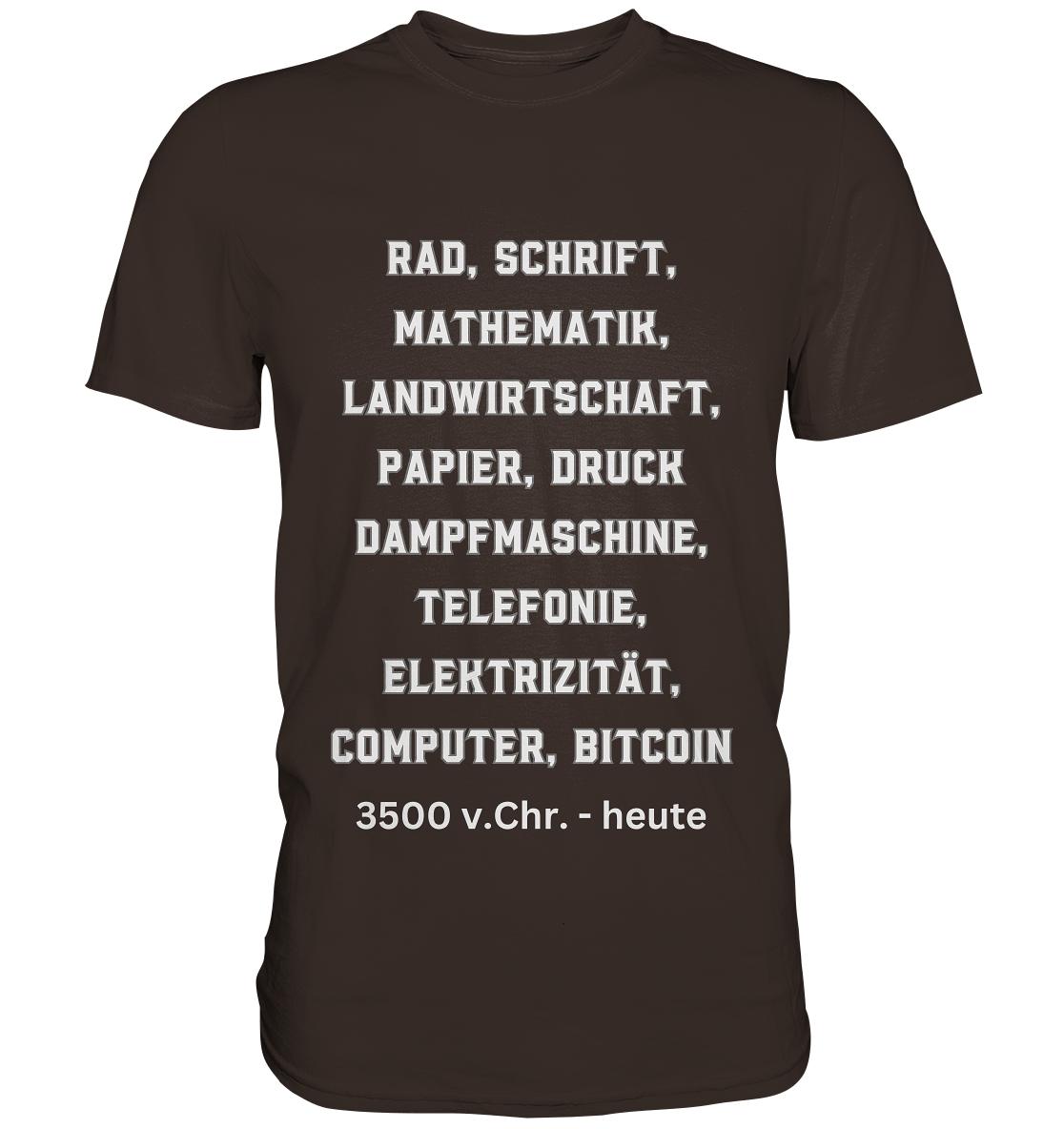 Erfindungen 3500 v. Chr. bis heute zu Bitcoin - Premium Shirt