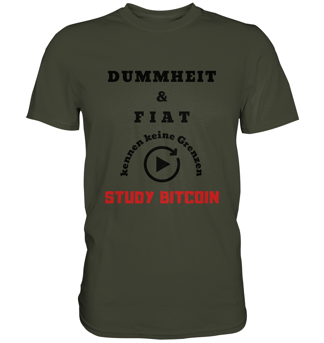 DUMMHEIT UND FIAT KENNEN KEINE GRENZEN - STUDY BITCOIN (ROT) # ENDLOS-PLAYBUTTON - Ladies Collection 21% Rabatt bis zum Halving 2024 - Premium Shirt