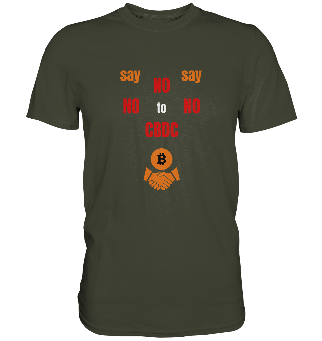 say NO NO NO to CBDC - orange / weiss / rot (Ladies Collection 21% Rabatt bis zum Halving 2024) - Premium Shirt