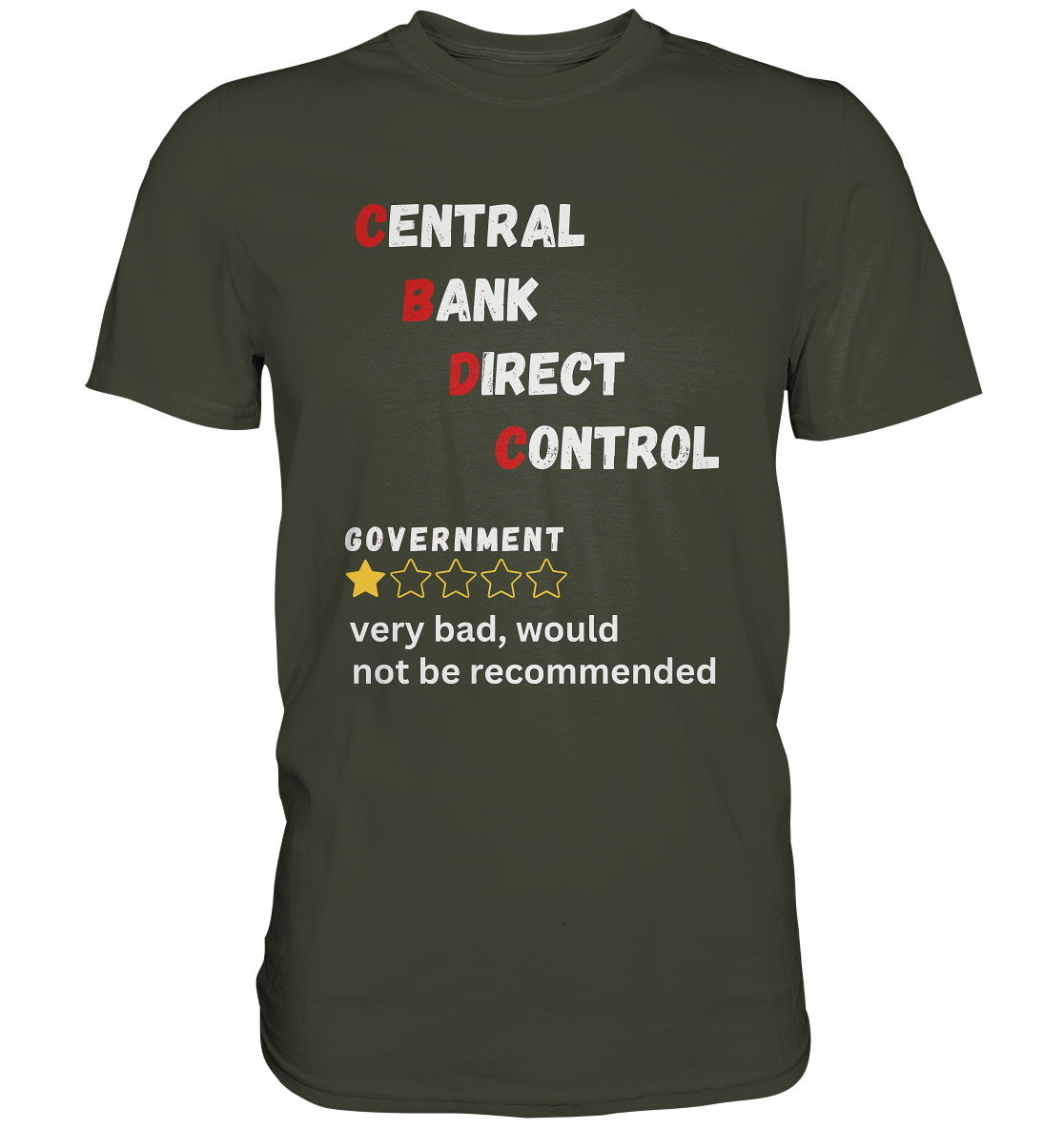 CENTRAL BANK DIRECT CONTROL - GOVERNMENT...not be recommended - STUDY BITCOIN  - Premium Shirt