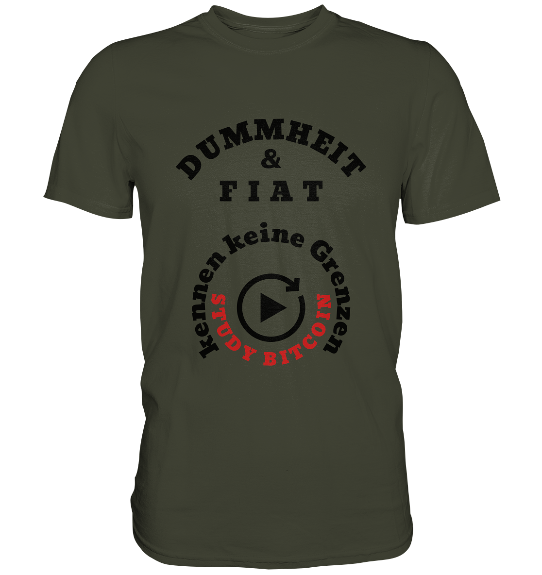 DUMMHEIT & FIAT kennen keine Grenzen - STUDY BITCOIN (rund in rund) # ENDLOS-PLAYBUTTON - Ladies Collection 21% Rabatt bis zum Halving 2024  - Premium Shirt