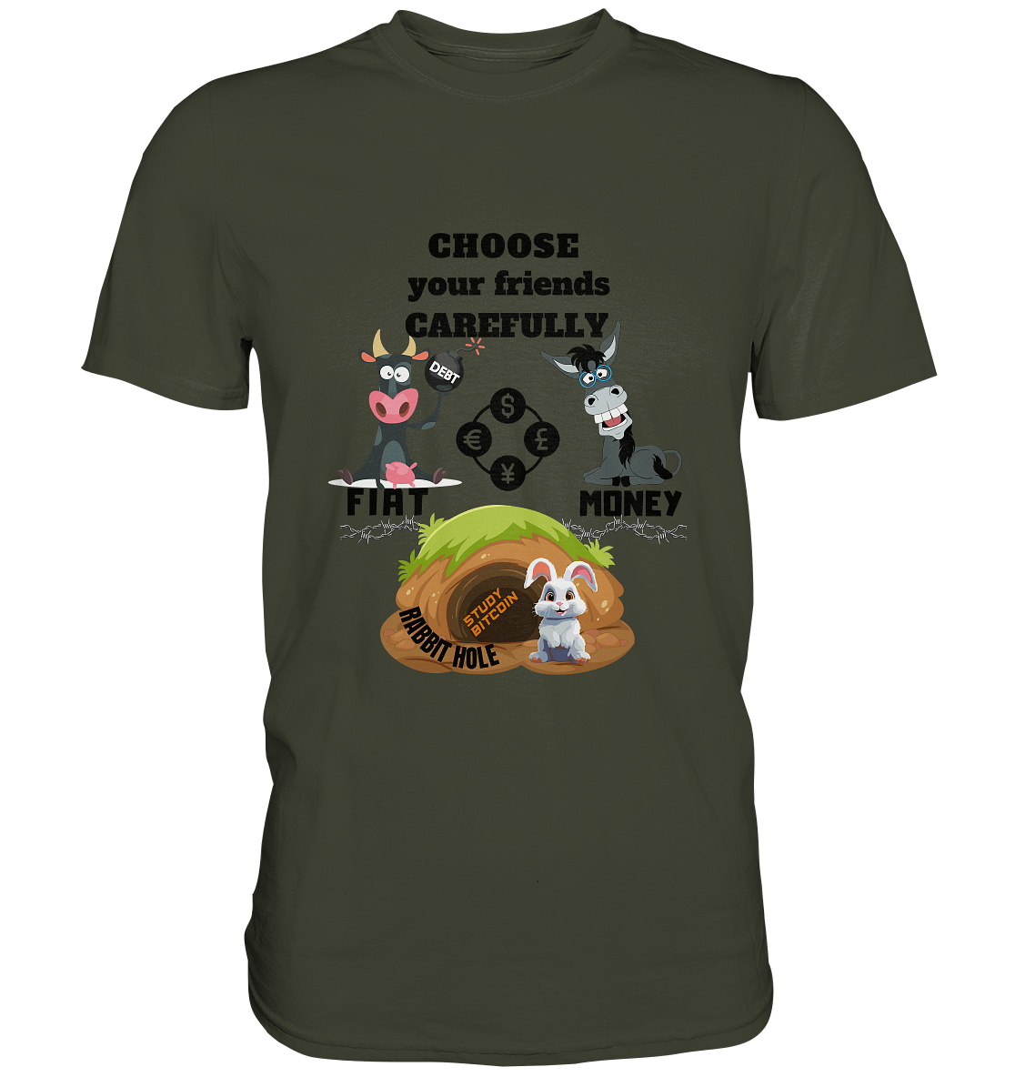 CHOOSE your friends CAREFULLY - FIAT Money / Rabbithole - Premium Shirt