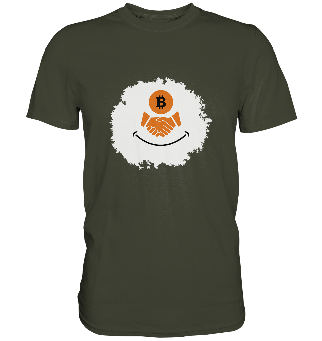 Bitcoin handshake Smiley - Premium Shirt