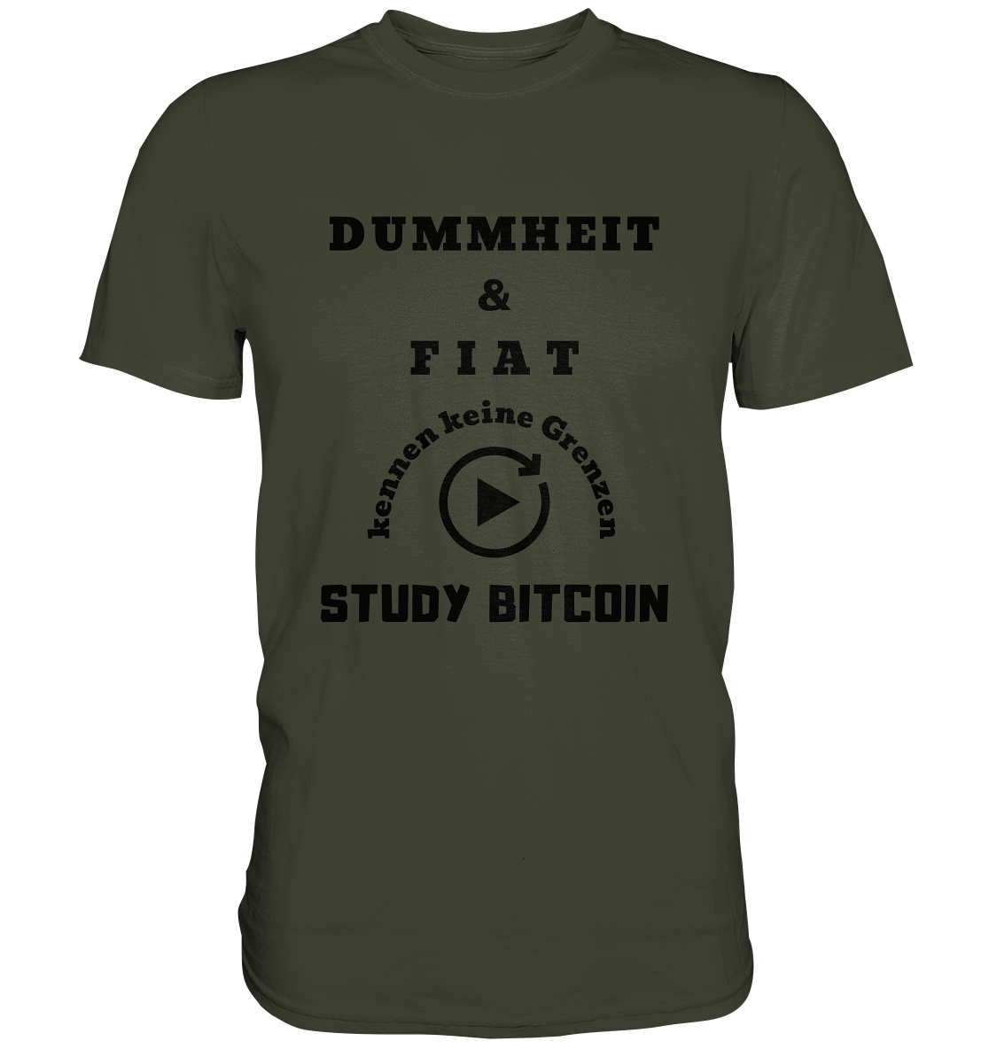 DUMMHEIT UND FIAT KENNEN KEINE GRENZEN - STUDY BITCOIN (ENDLOS-PLAYBUTTON) - Ladies Collection 21% Rabatt bis zum Halving 2024 - Premium Shirt