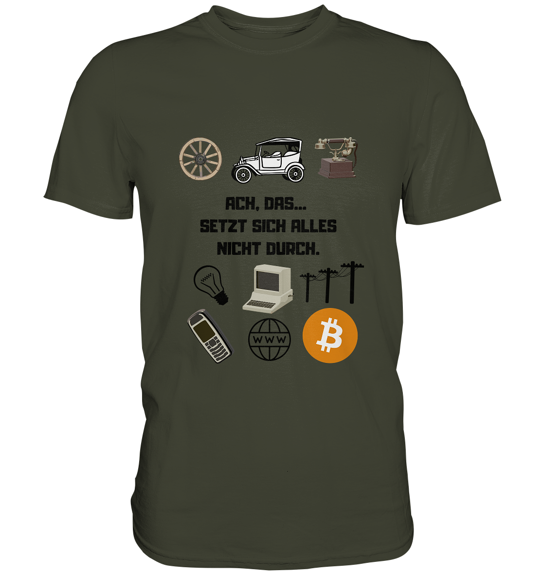 ACH, DAS... SETZT SICH ALLES NICHT DURCH. (Grafiken, BTC Symbol) - LADIES COLLECTION 21% automat. Rabatt bis zum Halving 2024  - Premium Shirt