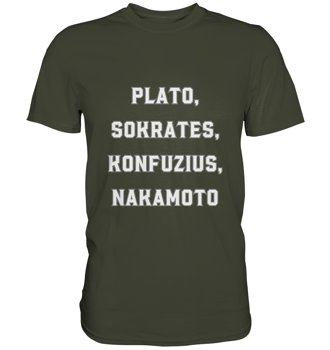 PLATO, SOKRATES, KONFUZIUS, NAKAMOTO  - Premium Shirt