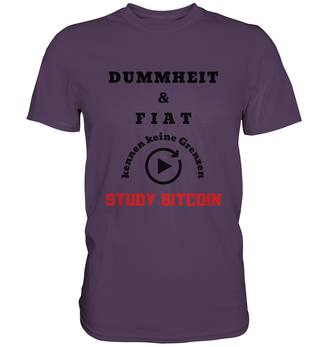 DUMMHEIT UND FIAT KENNEN KEINE GRENZEN - STUDY BITCOIN (ROT) # ENDLOS-PLAYBUTTON - Ladies Collection 21% Rabatt bis zum Halving 2024 - Premium Shirt