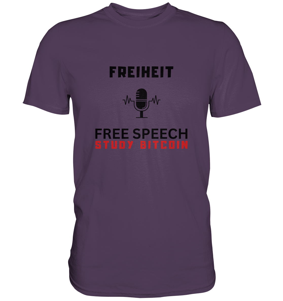 FREIHEIT (Mikrofon) FREE SPEECH, STUDY BITCOIN - LADIES COLLECTION 21% automat. Rabatt bis zum Halving 2024   - Premium Shirt