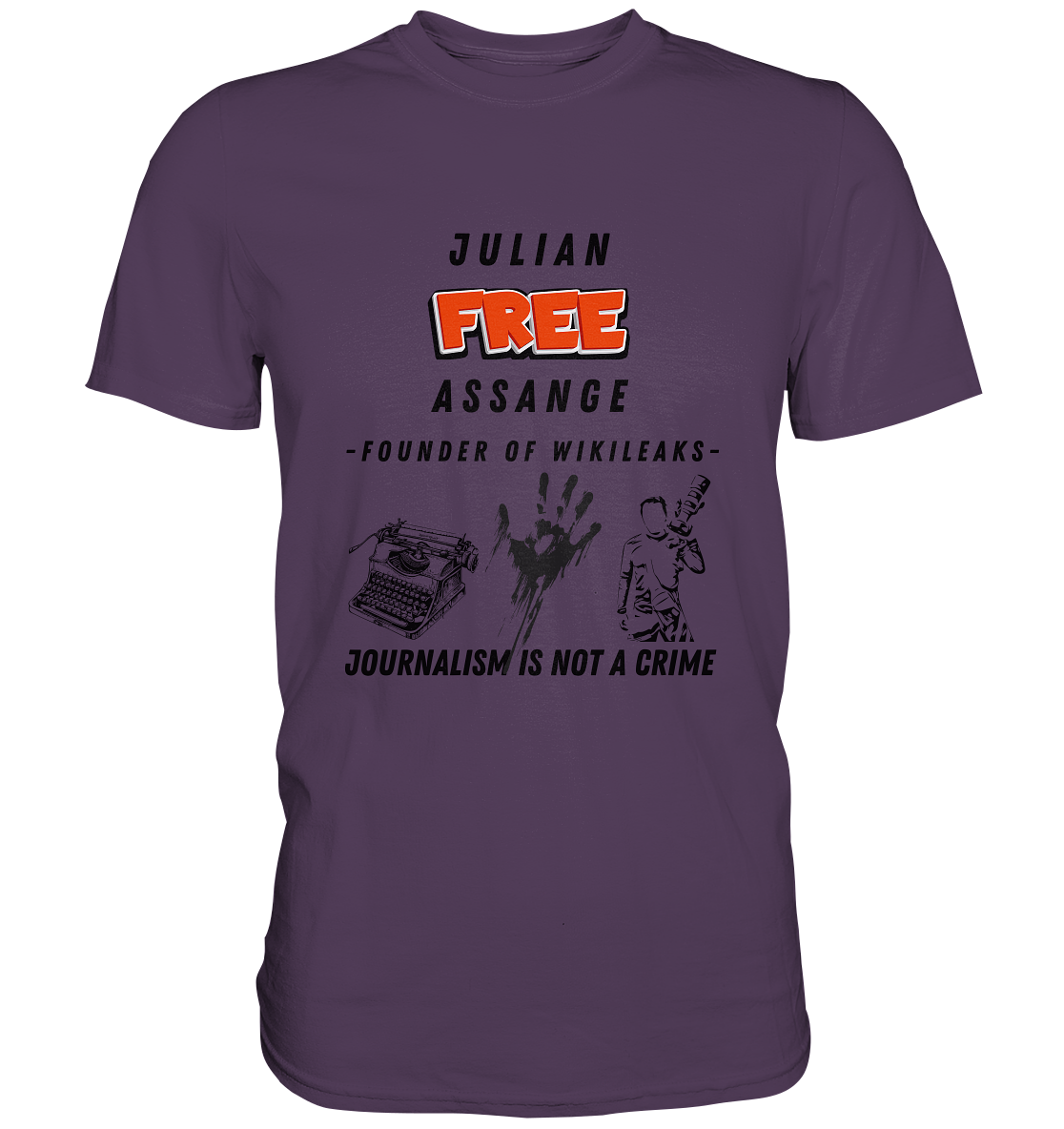 FREE JULIAN ASSANGE - FOUNDER OF WIKILEAKS - JOURNALISM IS NOT A CRIME (3 Grafiken) - Ladies Collection 21% Rabatt bis zum Halving 2024) - Premium Shirt