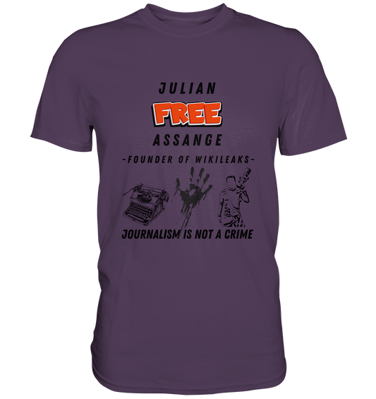 FREE JULIAN ASSANGE - FOUNDER OF WIKILEAKS - JOURNALISM IS NOT A CRIME (3 Grafiken) - Ladies Collection 21% Rabatt bis zum Halving 2024) - Premium Shirt