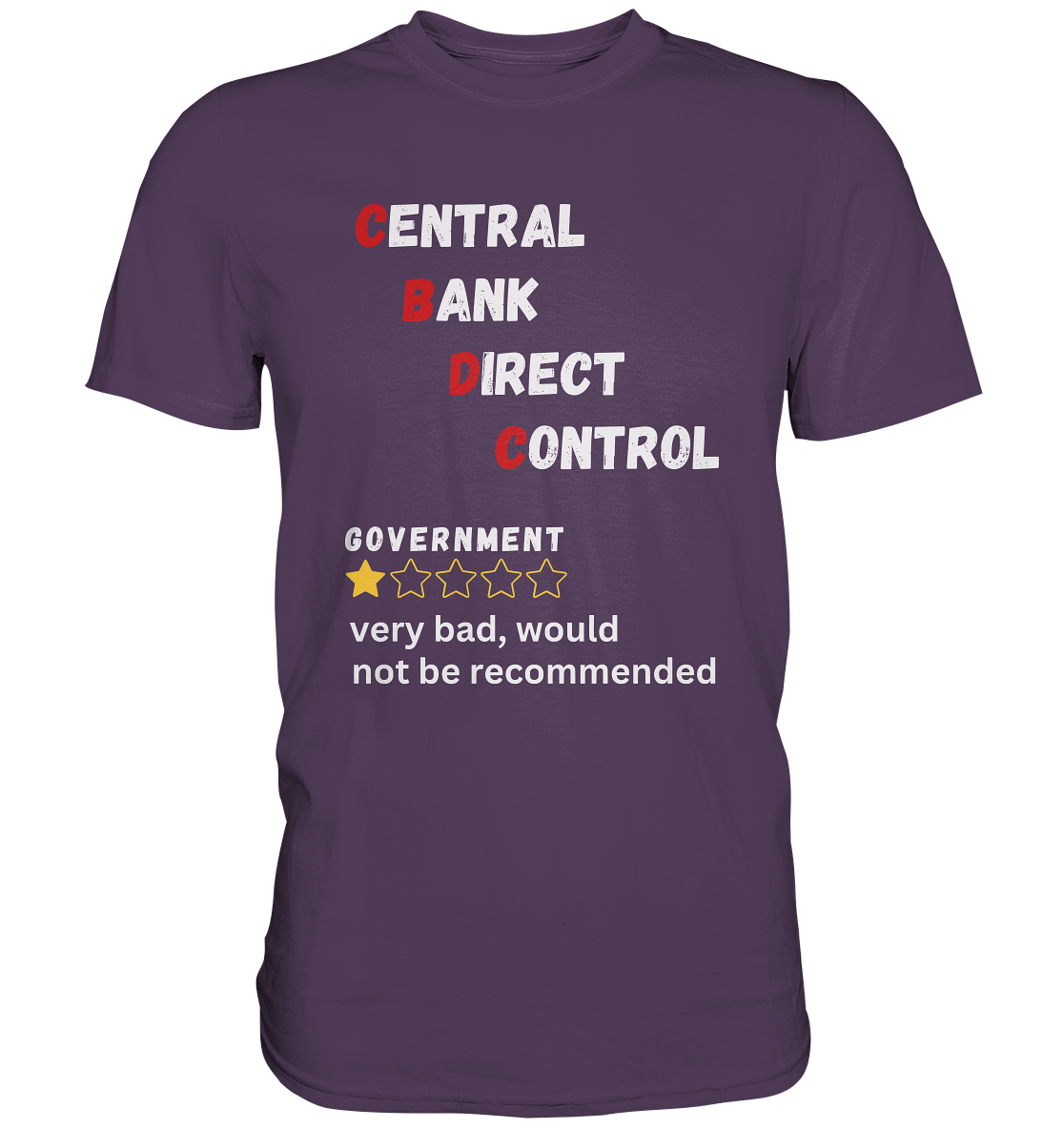 CENTRAL BANK DIRECT CONTROL - GOVERNMENT...not be recommended - STUDY BITCOIN  - Premium Shirt