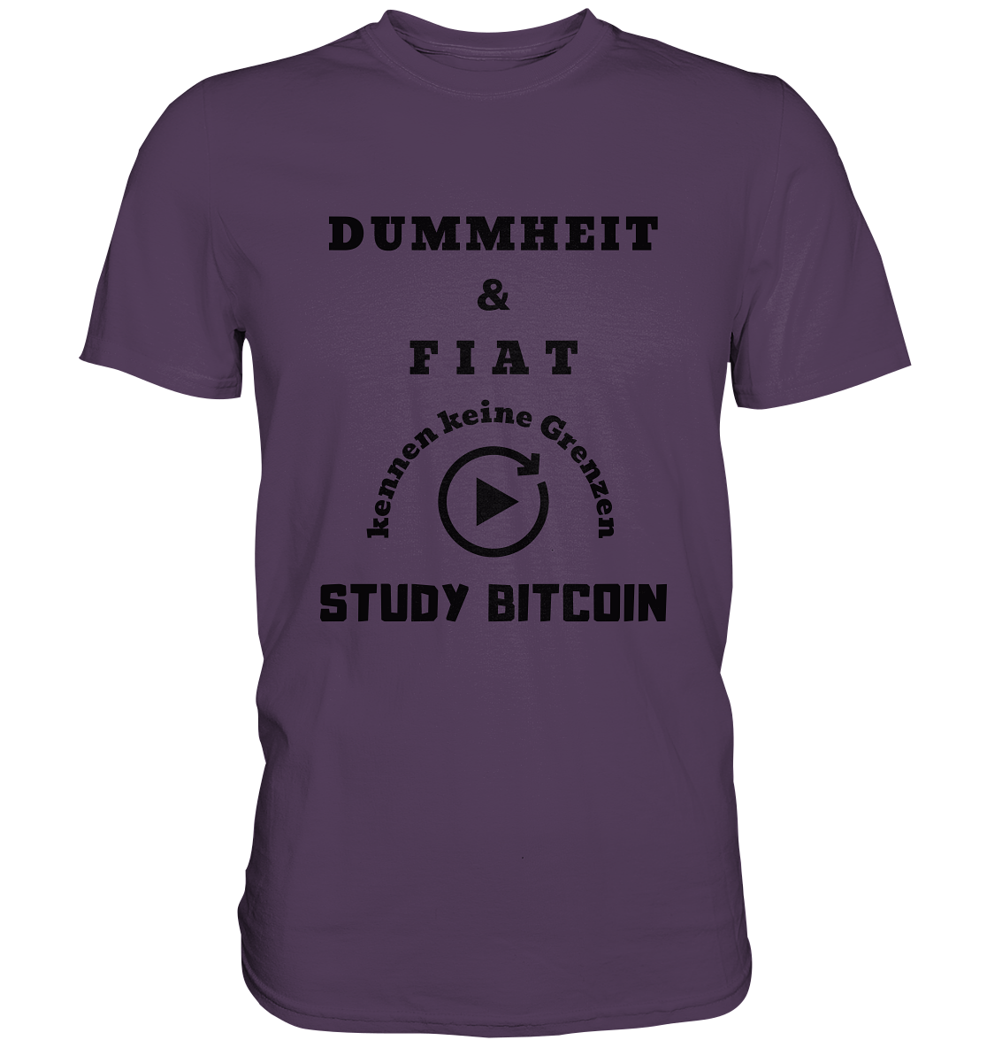 DUMMHEIT UND FIAT KENNEN KEINE GRENZEN - STUDY BITCOIN (ENDLOS-PLAYBUTTON) - Ladies Collection 21% Rabatt bis zum Halving 2024 - Premium Shirt