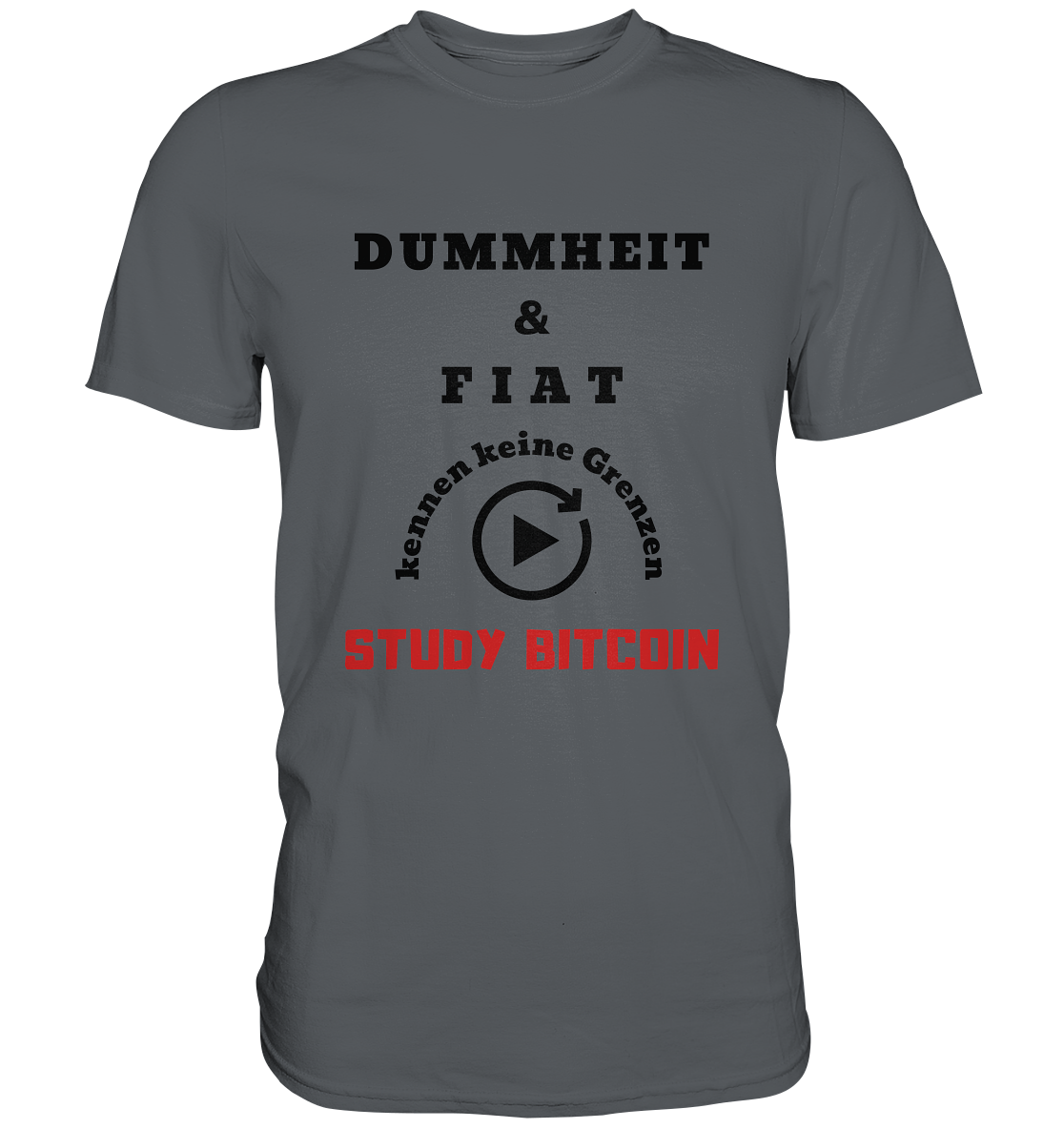 DUMMHEIT UND FIAT KENNEN KEINE GRENZEN - STUDY BITCOIN (ROT) # ENDLOS-PLAYBUTTON - Ladies Collection 21% Rabatt bis zum Halving 2024 - Premium Shirt