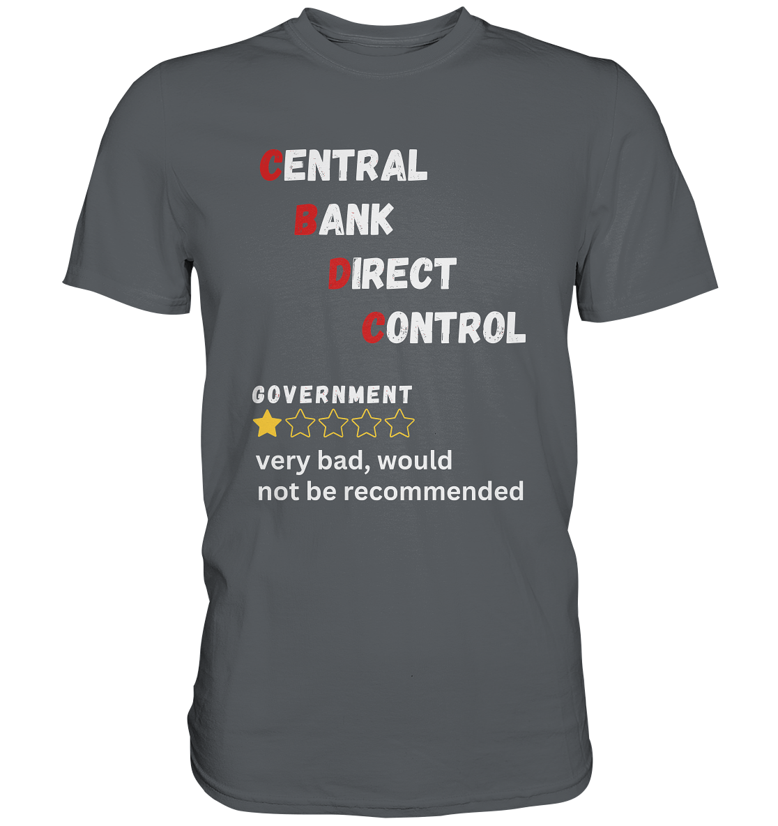 CENTRAL BANK DIRECT CONTROL - GOVERNMENT...not be recommended - STUDY BITCOIN  - Premium Shirt
