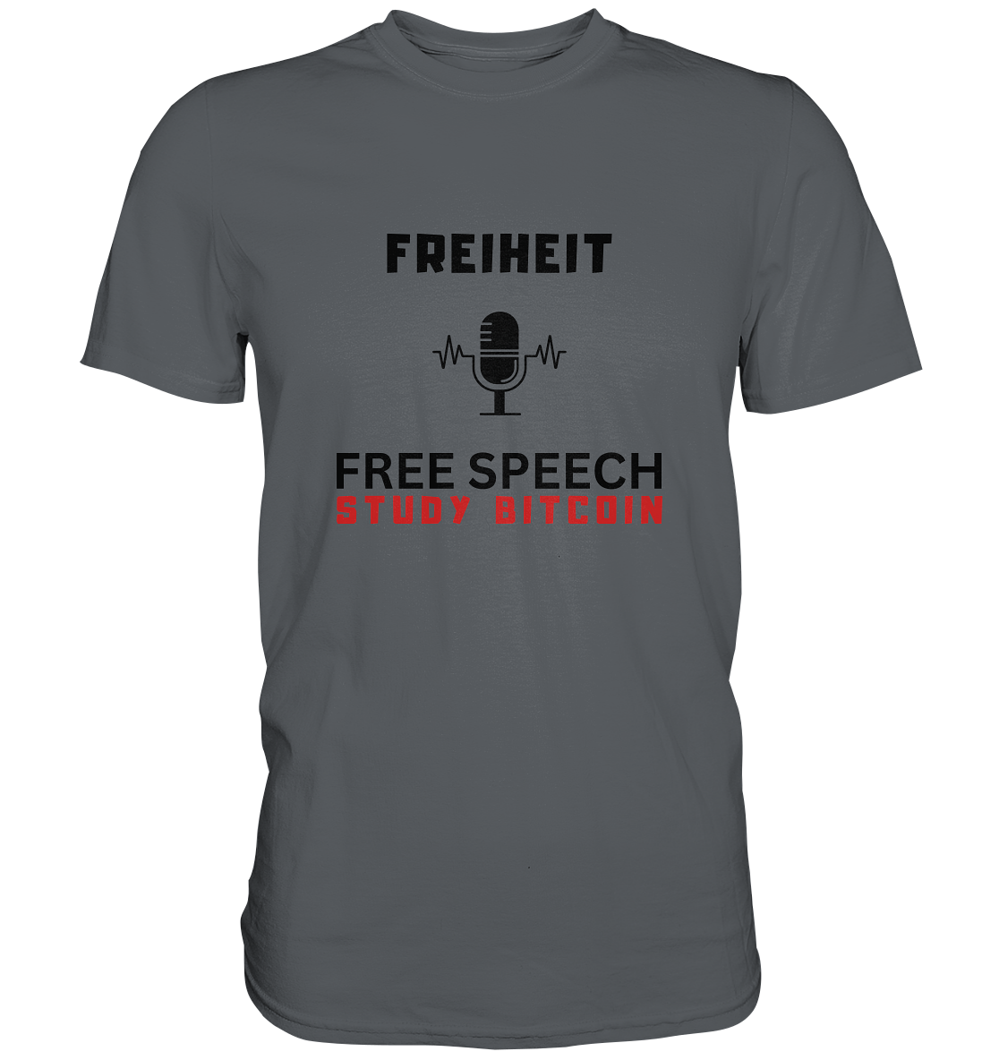 FREIHEIT (Mikrofon) FREE SPEECH, STUDY BITCOIN - LADIES COLLECTION 21% automat. Rabatt bis zum Halving 2024   - Premium Shirt