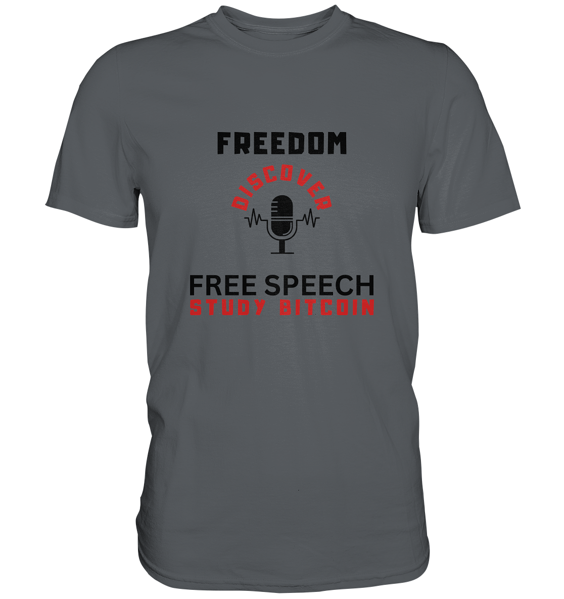 FREEDOM (Mikrofon) DISCOVER FREE SPEECH, STUDY BITCOIN - LADIES COLLECTION 21% automat. Rabatt bis zum Halving 2024  - Premium Shirt