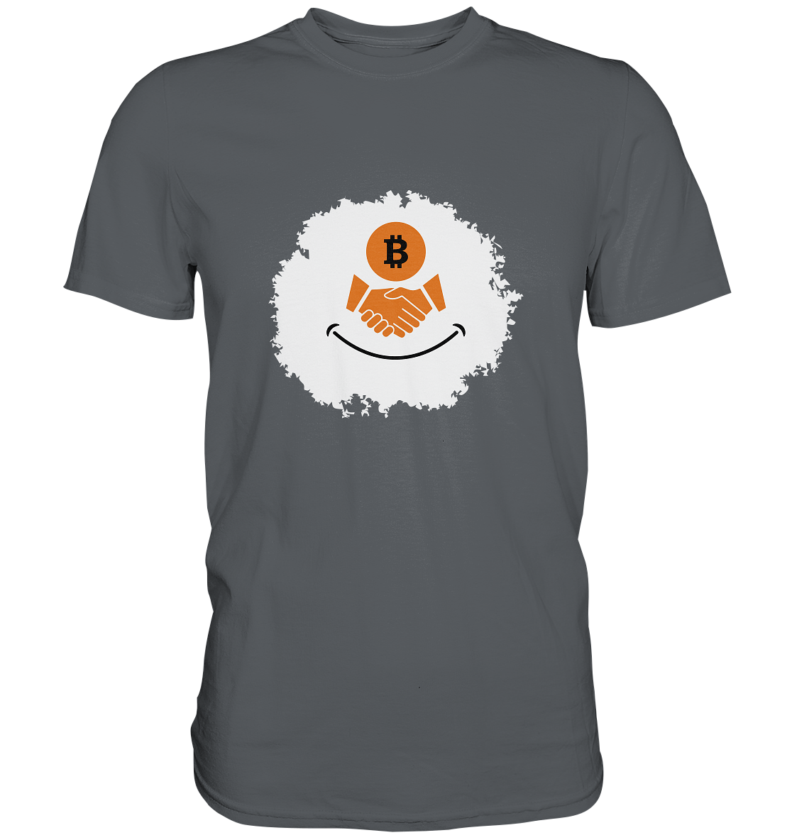 Bitcoin handshake Smiley - Premium Shirt
