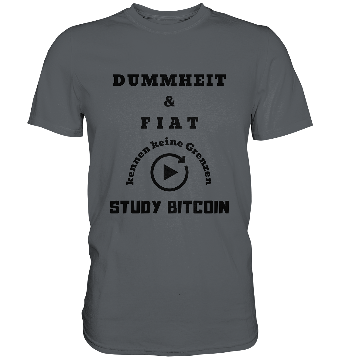 DUMMHEIT UND FIAT KENNEN KEINE GRENZEN - STUDY BITCOIN (ENDLOS-PLAYBUTTON) - Ladies Collection 21% Rabatt bis zum Halving 2024 - Premium Shirt