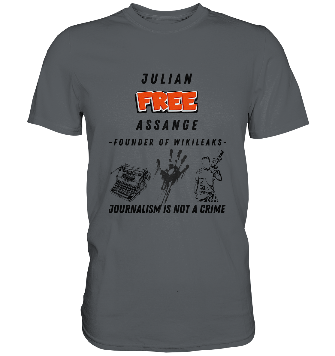 FREE JULIAN ASSANGE - FOUNDER OF WIKILEAKS - JOURNALISM IS NOT A CRIME (3 Grafiken) - Ladies Collection 21% Rabatt bis zum Halving 2024) - Premium Shirt