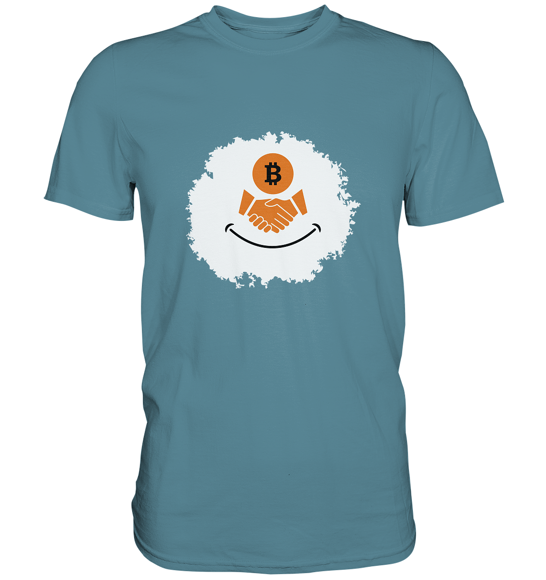 Bitcoin handshake Smiley - Premium Shirt