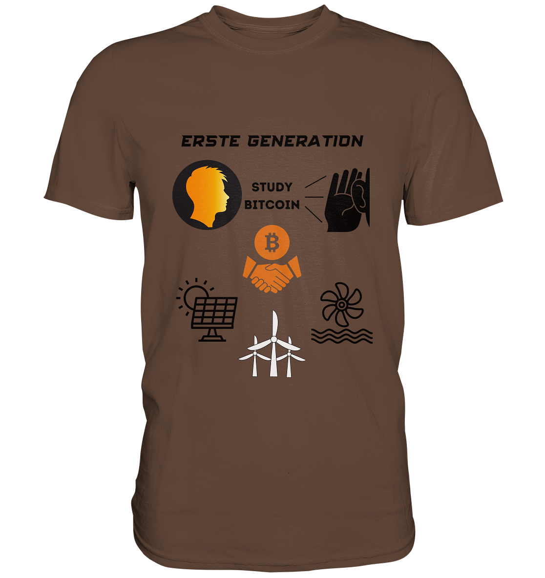 ERSTE (Bitcoin) GENERATION - STUDY BITCOIN - (green Energy 3 Grafiken) - Premium Shirt