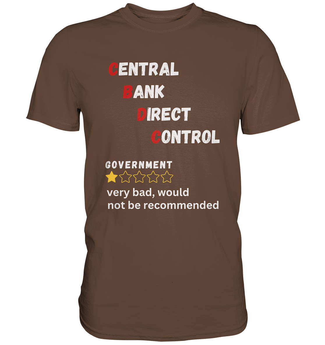 CENTRAL BANK DIRECT CONTROL - GOVERNMENT...not be recommended - STUDY BITCOIN  - Premium Shirt