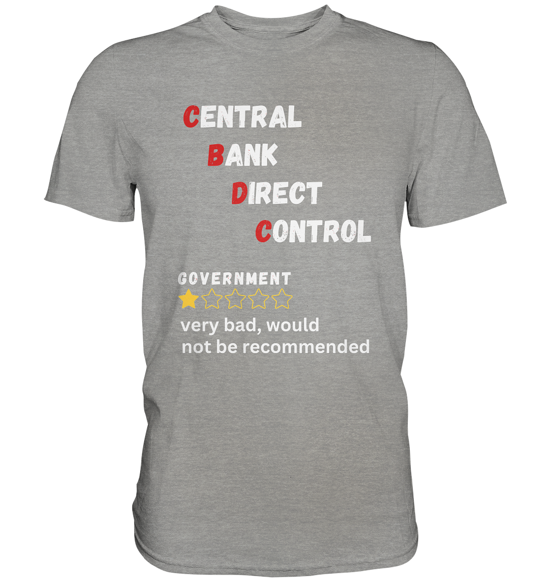 CENTRAL BANK DIRECT CONTROL - GOVERNMENT...not be recommended - STUDY BITCOIN  - Premium Shirt