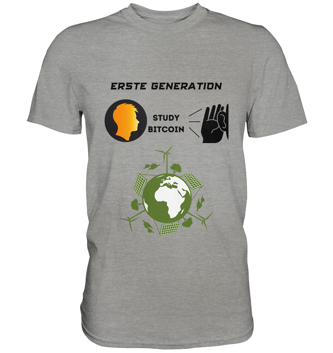 ERSTE (Bitcoin) GENERATION - STUDY BITCOIN - (green Energy Grafik) - Premium Shirt