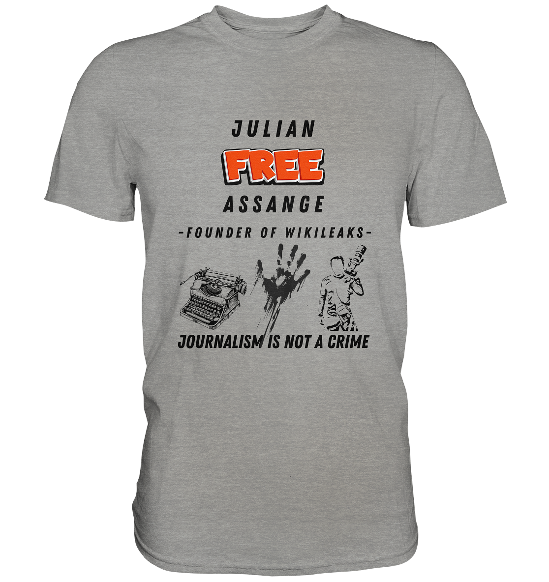 FREE JULIAN ASSANGE - FOUNDER OF WIKILEAKS - JOURNALISM IS NOT A CRIME (3 Grafiken) - Ladies Collection 21% Rabatt bis zum Halving 2024) - Premium Shirt