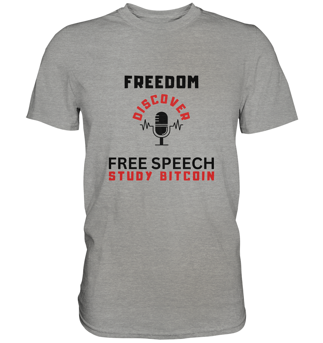 FREEDOM (Mikrofon) DISCOVER FREE SPEECH, STUDY BITCOIN - LADIES COLLECTION 21% automat. Rabatt bis zum Halving 2024  - Premium Shirt