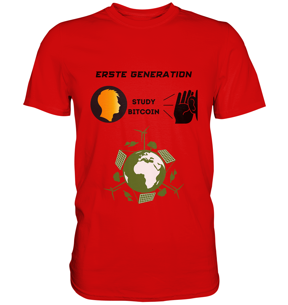 ERSTE (Bitcoin) GENERATION - STUDY BITCOIN - (green Energy Grafik) - Premium Shirt