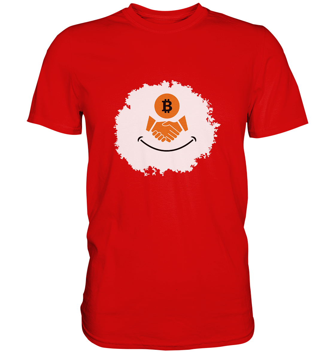 Bitcoin handshake Smiley - Premium Shirt