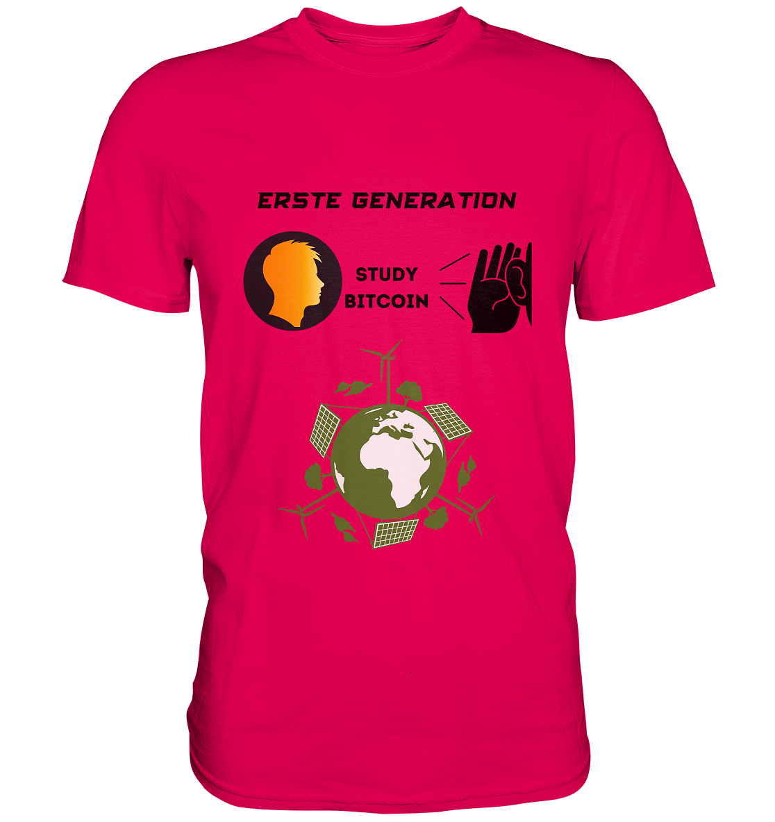 ERSTE (Bitcoin) GENERATION - STUDY BITCOIN - (green Energy Grafik) - Premium Shirt