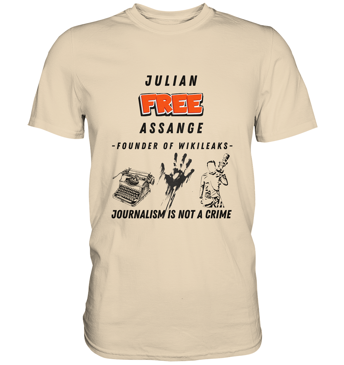FREE JULIAN ASSANGE - FOUNDER OF WIKILEAKS - JOURNALISM IS NOT A CRIME (3 Grafiken) - Ladies Collection 21% Rabatt bis zum Halving 2024) - Premium Shirt