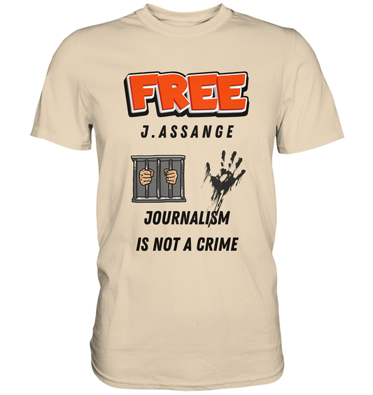 FREE J.ASSANGE - JOURNALISM IS NOT A CRIME (2 GRAFIKEN) - Premium Shirt