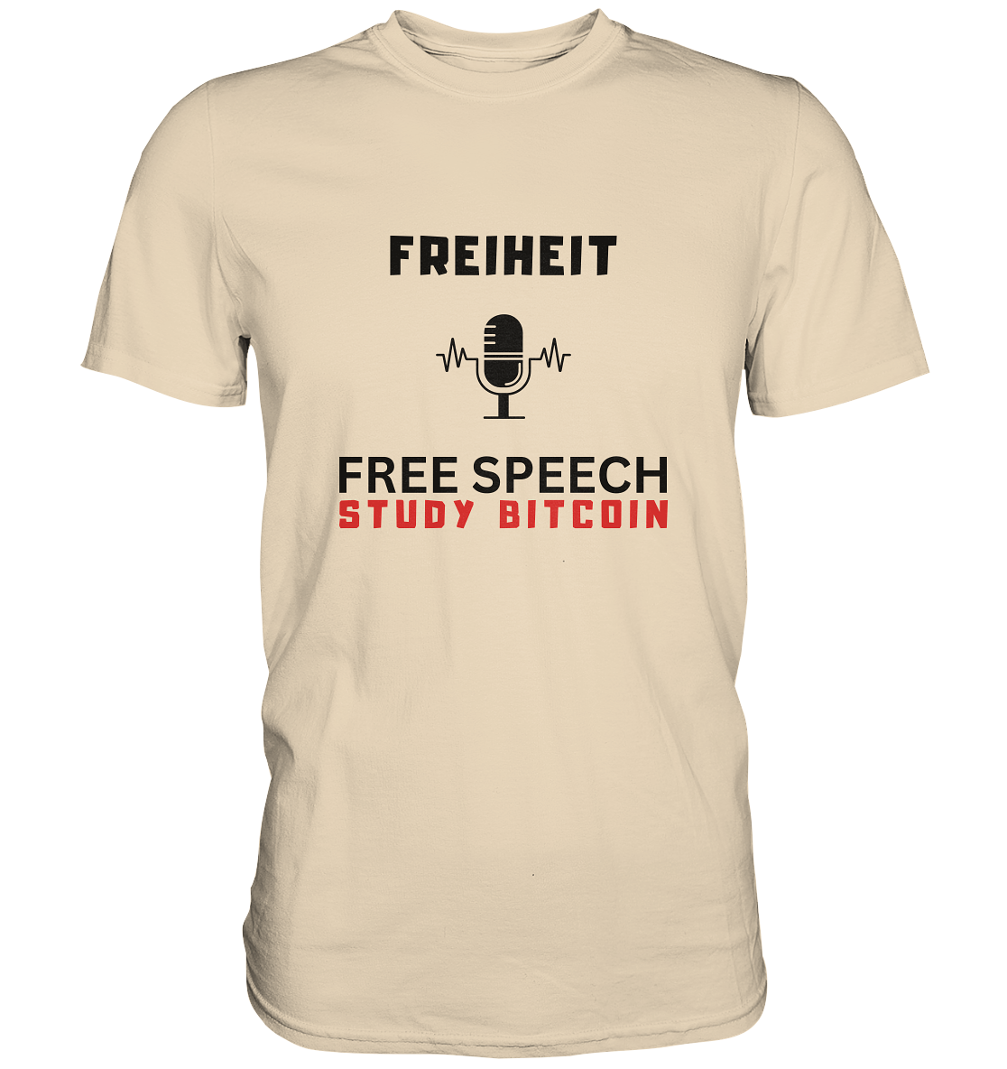 FREIHEIT (Mikrofon) FREE SPEECH, STUDY BITCOIN - LADIES COLLECTION 21% automat. Rabatt bis zum Halving 2024   - Premium Shirt