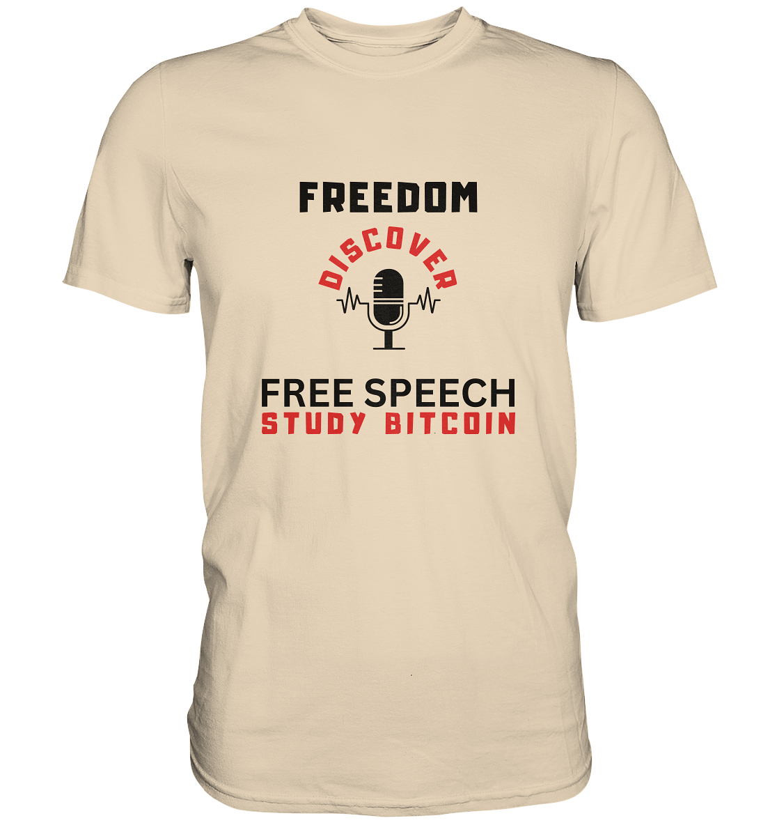 FREEDOM (Mikrofon) DISCOVER FREE SPEECH, STUDY BITCOIN - LADIES COLLECTION 21% automat. Rabatt bis zum Halving 2024  - Premium Shirt