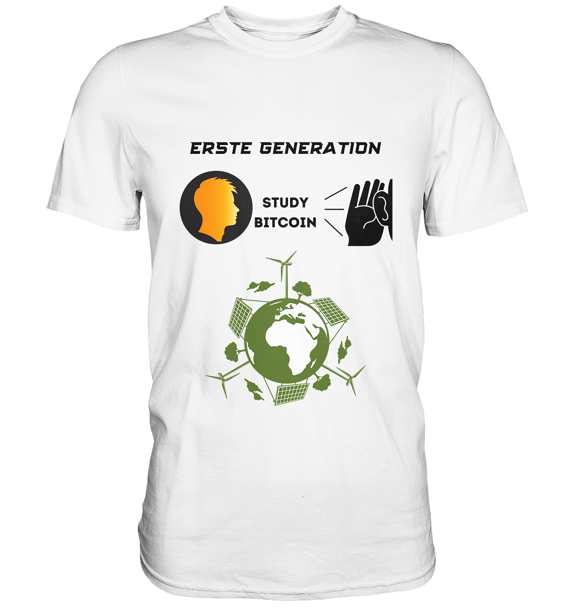 ERSTE (Bitcoin) GENERATION - STUDY BITCOIN - (green Energy Grafik) - Premium Shirt