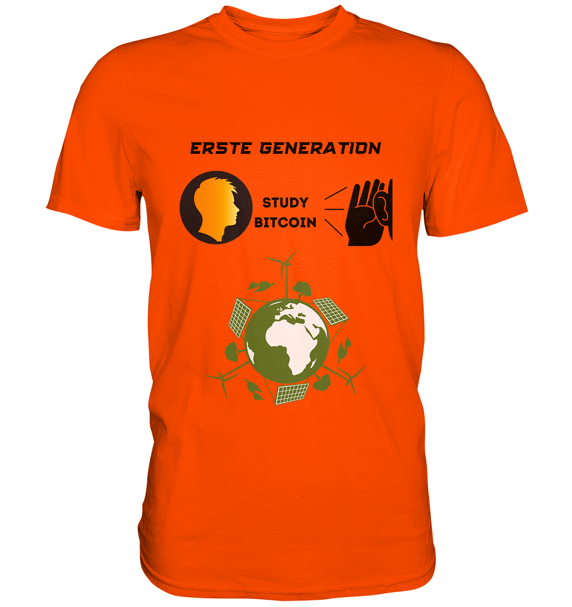 ERSTE (Bitcoin) GENERATION - STUDY BITCOIN - (green Energy Grafik) - Premium Shirt