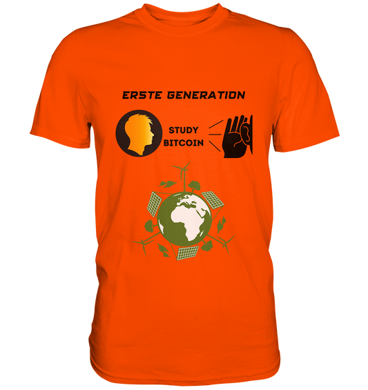 ERSTE (Bitcoin) GENERATION - STUDY BITCOIN - (green Energy Grafik) - Premium Shirt
