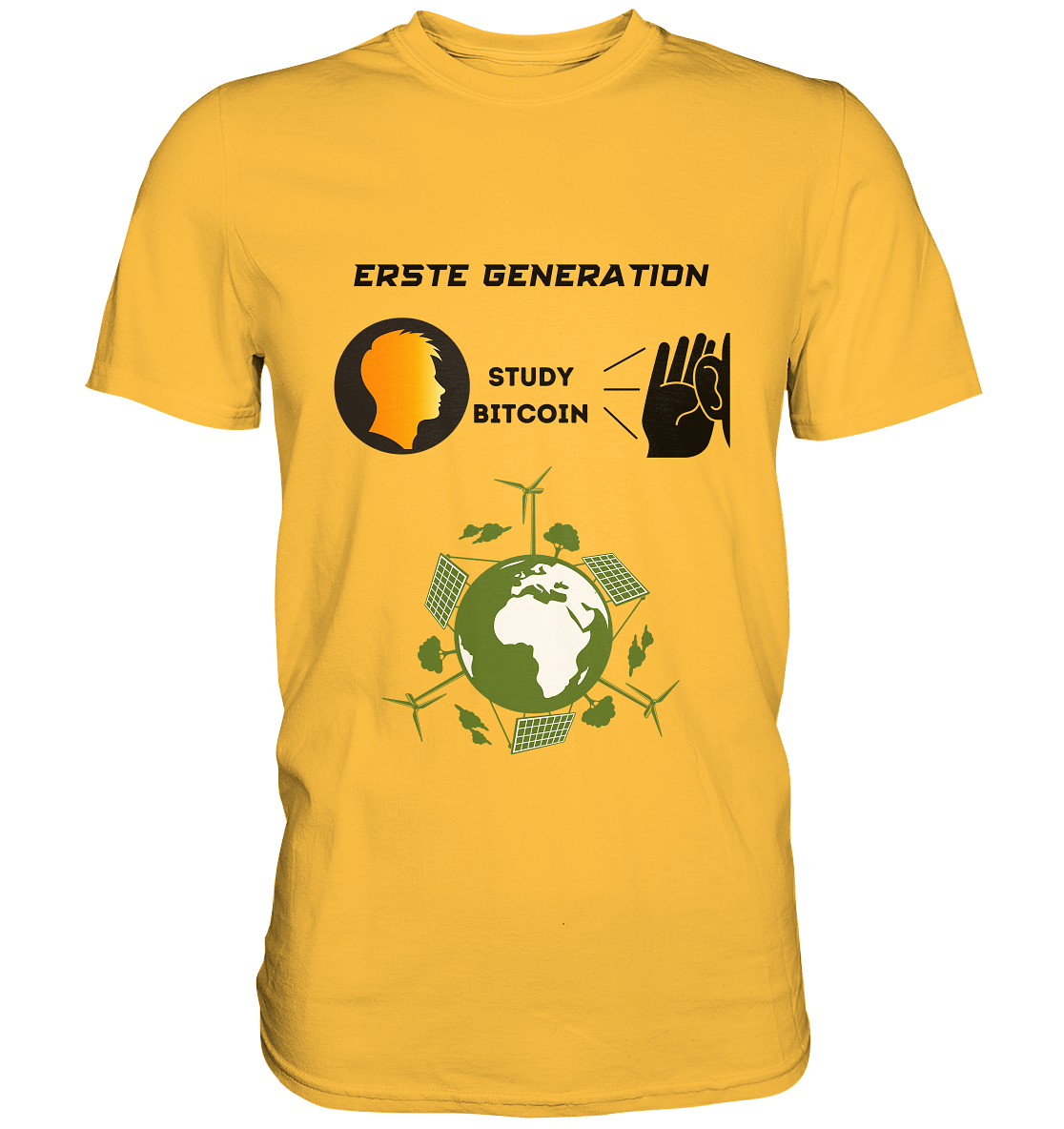 ERSTE (Bitcoin) GENERATION - STUDY BITCOIN - (green Energy Grafik) - Premium Shirt