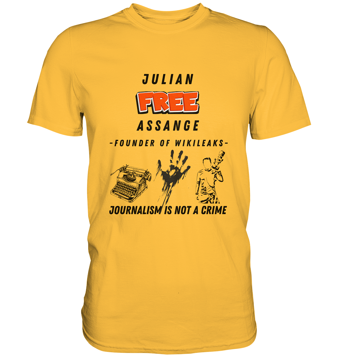 FREE JULIAN ASSANGE - FOUNDER OF WIKILEAKS - JOURNALISM IS NOT A CRIME (3 Grafiken) - Ladies Collection 21% Rabatt bis zum Halving 2024) - Premium Shirt