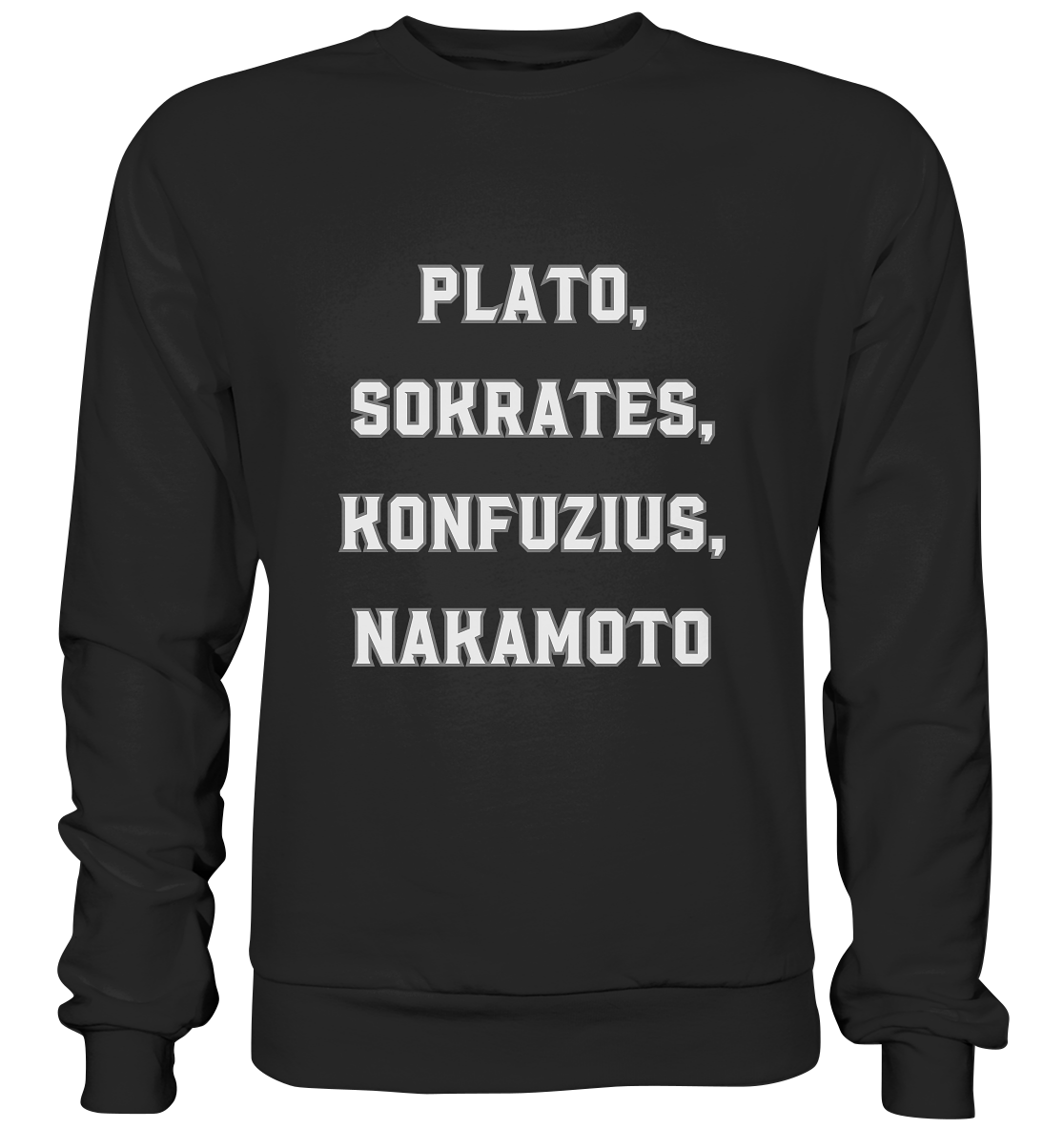 PLATO, SOKRATES, KONFUZIUS, NAKAMOTO  - Premium Sweatshirt