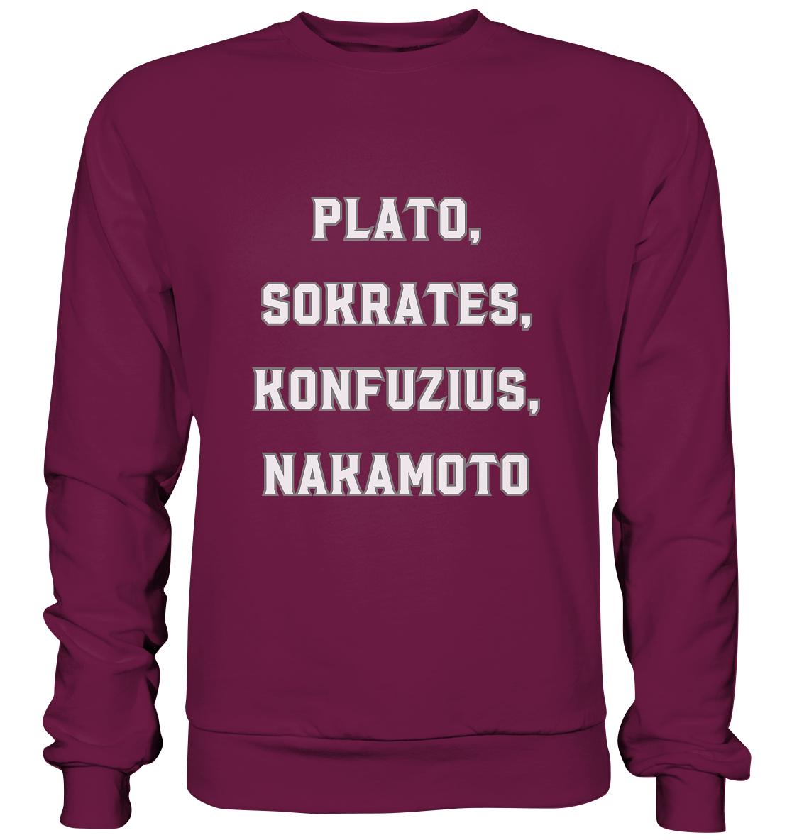 PLATO, SOKRATES, KONFUZIUS, NAKAMOTO  - Premium Sweatshirt