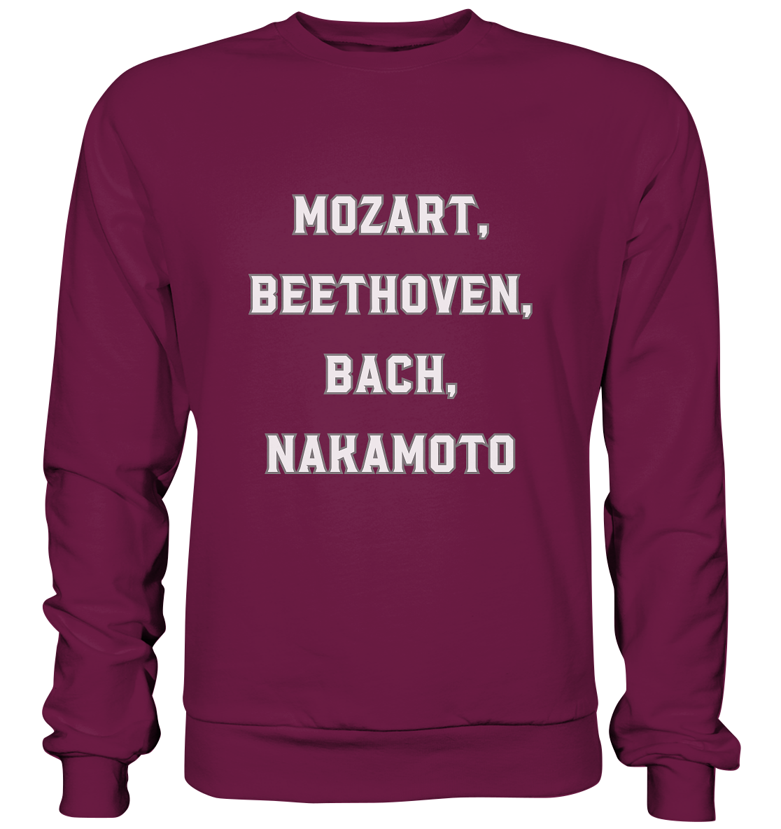 MOZART, BEETHOVEN, BACH, NAKAMOTO  - Premium Sweatshirt